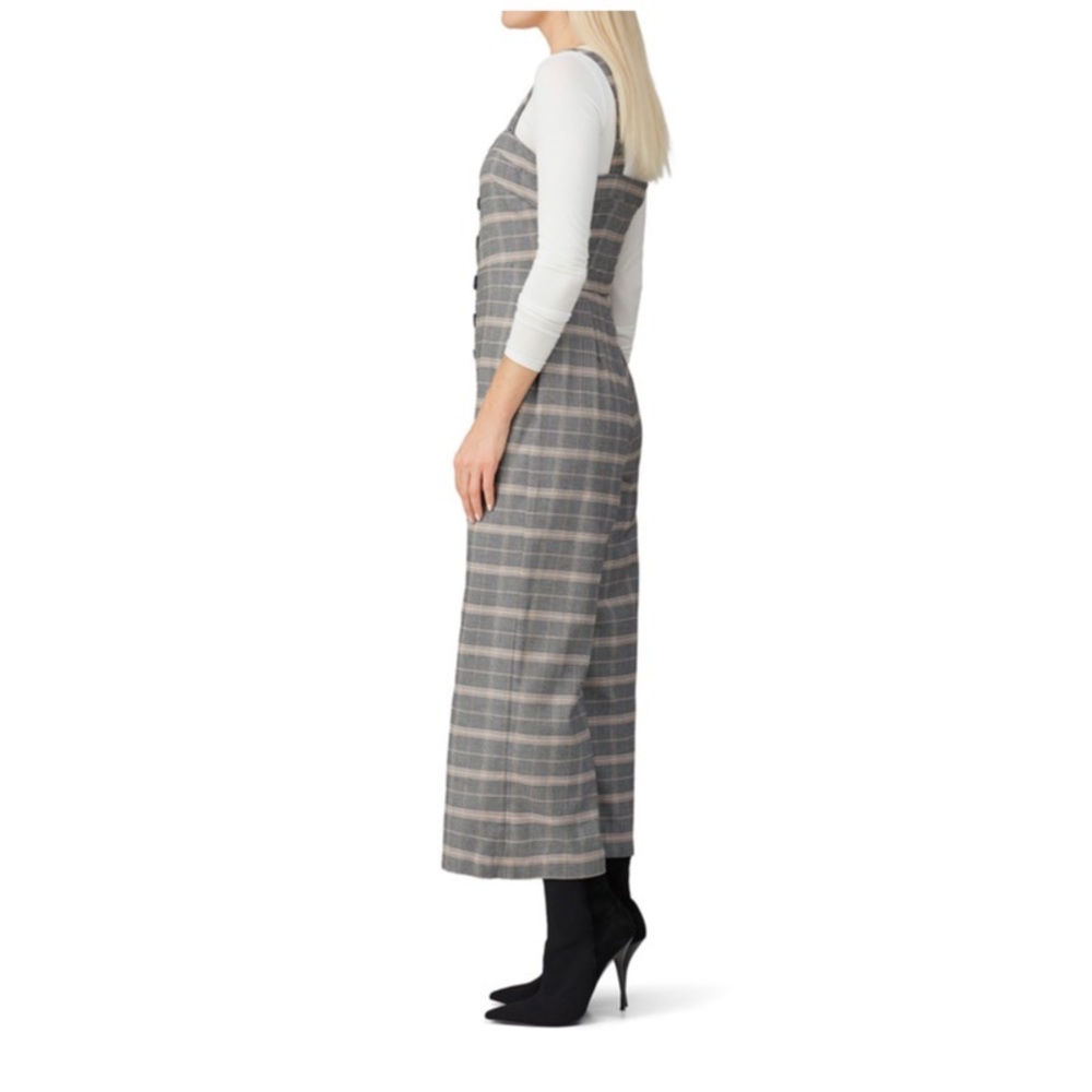WOMENS WILLA CHECKED BUTTON FRONT CROPPED JUMPSUIT - Picture 5 of 15